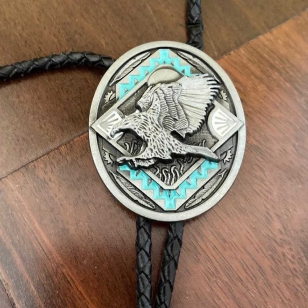 Vintage eagle bolo neck tie